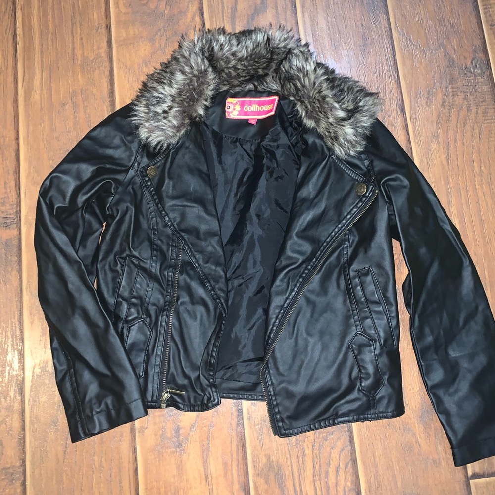 Girls Faux Leather Jacket